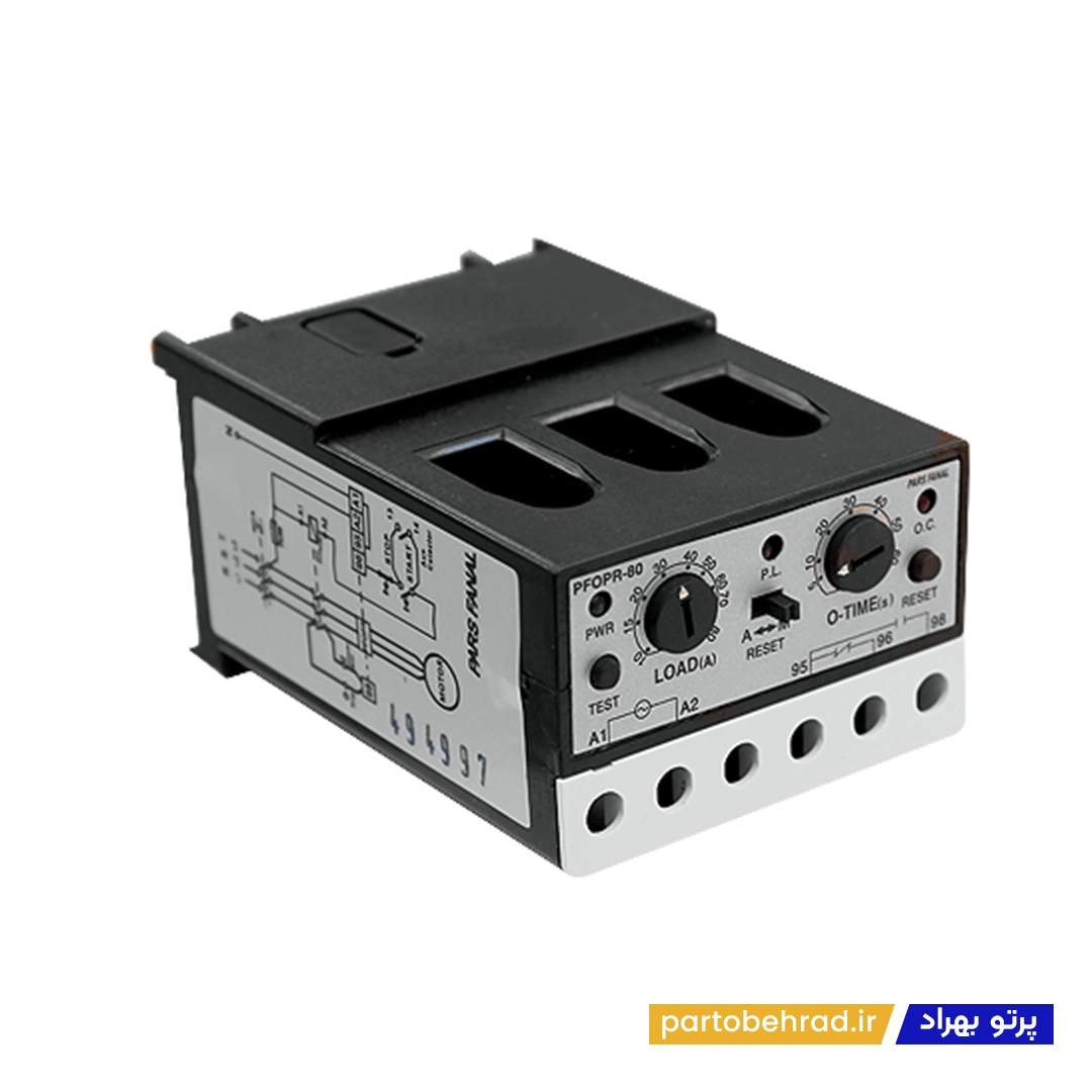 رله کنترل بار (محافظ موتور) 10تا80 آمپر 220V مدل PFOPR پارس فانال