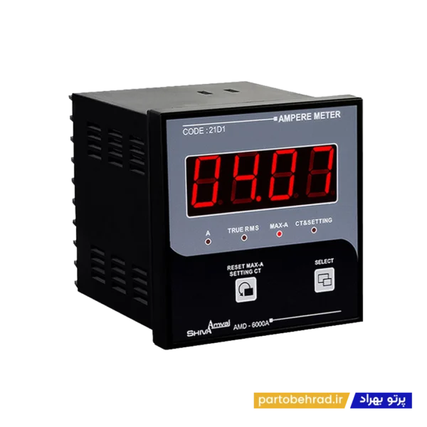 آمپر متر تکی 96 دیجیتال شیوا امواج مدل AMD-6000A 21D1
