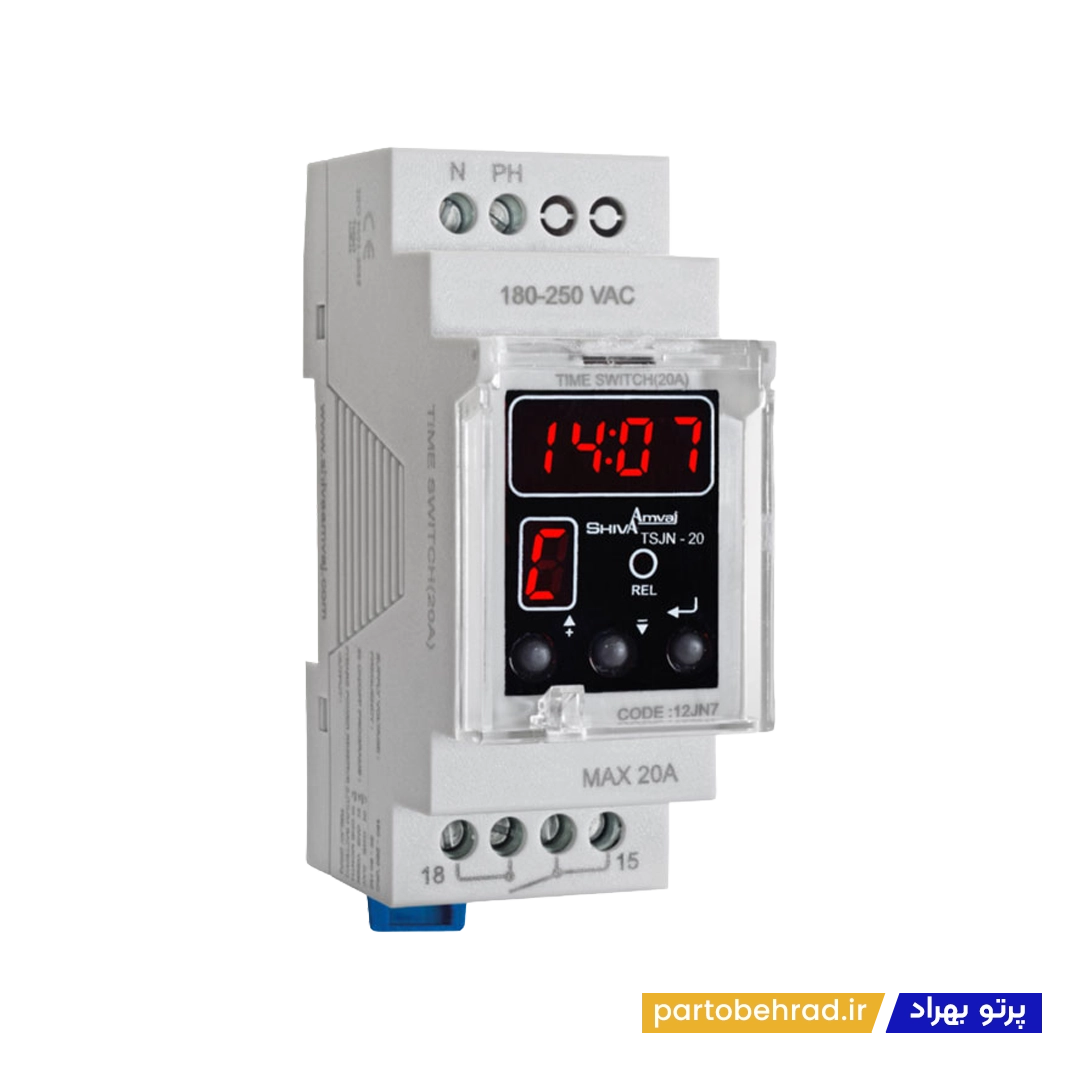 ساعت فرمان ماهانه دیجیتال (6 آمپر) سری N شیوا امواج مدل TSJN-6 12JN3