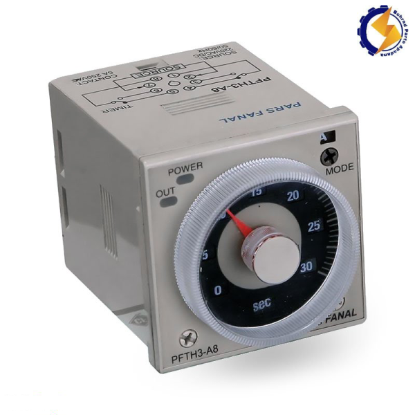 تایمر تابلویی مولتی رنج مولتی ولت با سوکت مدل PFTH3-A8 پارس فانال