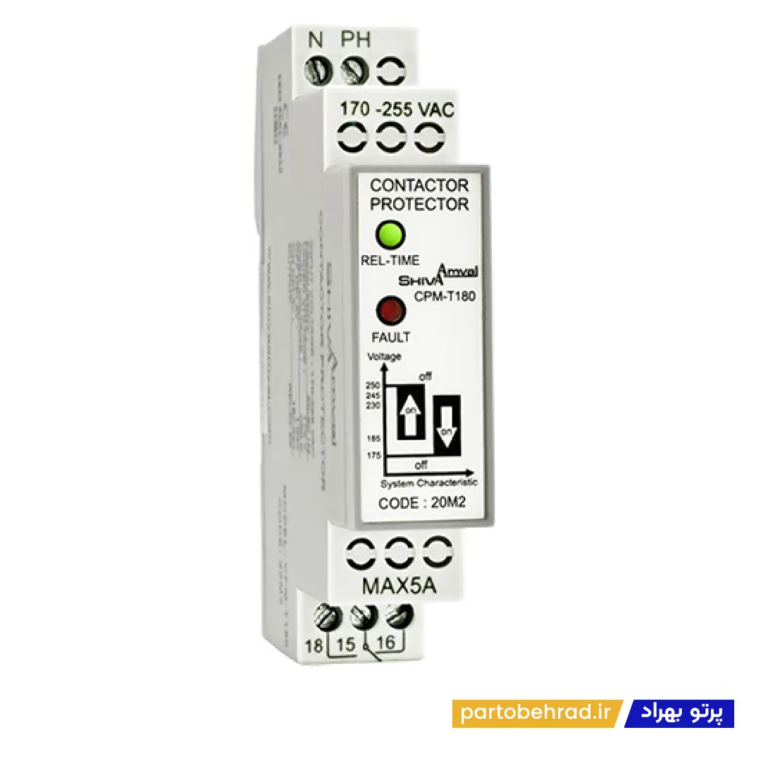 محافظ کنتاکتور 1S کنترل فاز تک فاز سری M شیوا امواج مدل CPM-T1