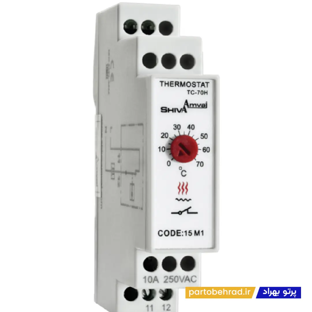 ترموستات تابلویی فن سری M شیوا امواج مدل TC-70C