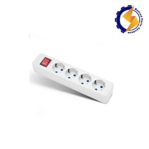 4 خانه ارت دار با کلید با کابل 3 متر مدل شهاب پارت الکتریک