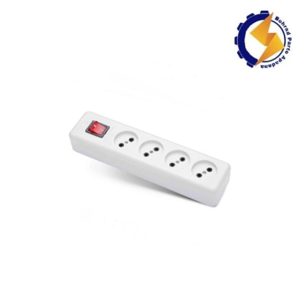 4 خانه بدون ارت با کلید با کابل 5 متر مدل نیک پارت الکتریک