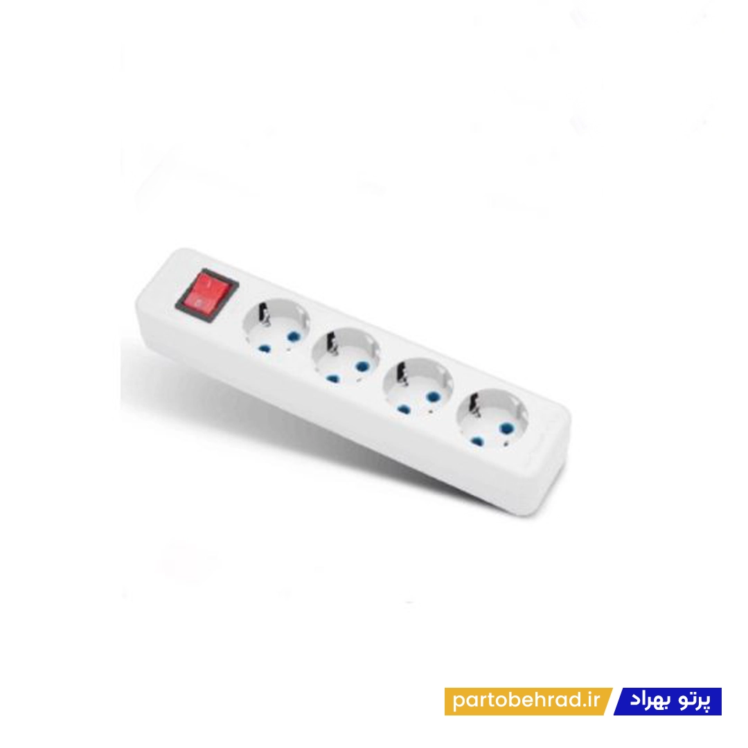 4 خانه ارت دار با کلید با کابل 1.8 متر مدل شهاب پارت الکتریک