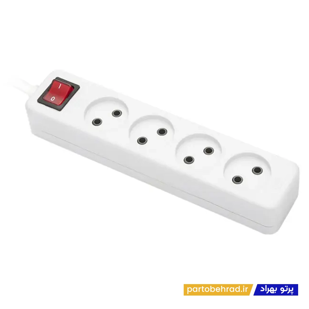 4 خانه بدون ارت با کلید با کابل 5 متر مدل شهاب پارت الکتریک