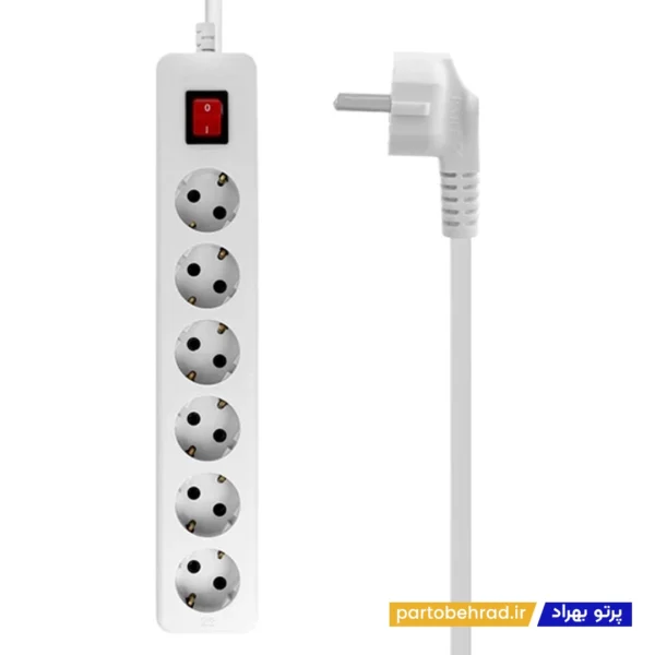 6 خانه ارتدار با کلید با کابل 1.8 متر مدل نیک پارت الکتریک