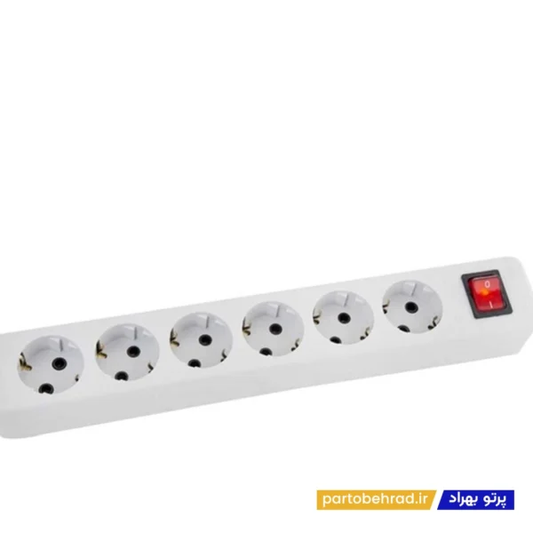 6 خانه ارت دار با کلید با کابل 1.8 متر مدل شهاب پارت الکتریک