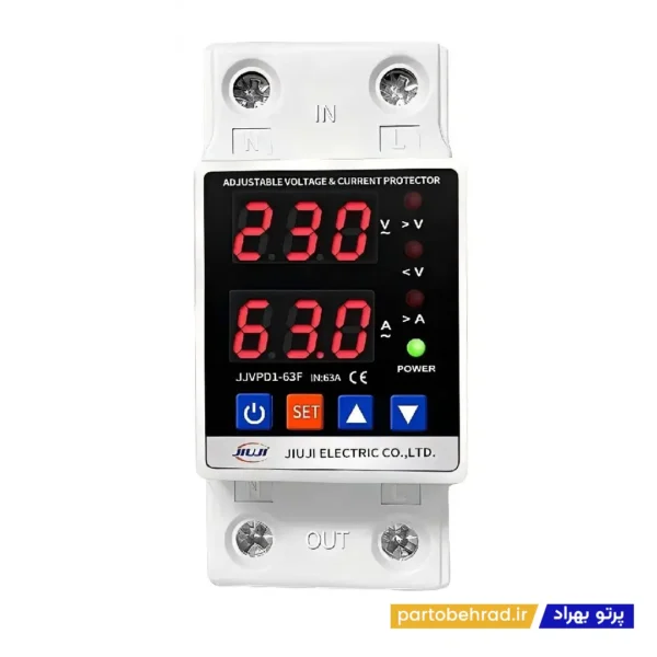 محافظ ولتاژ و جریان تک فاز جیوجی مدل JJVPD1-63F