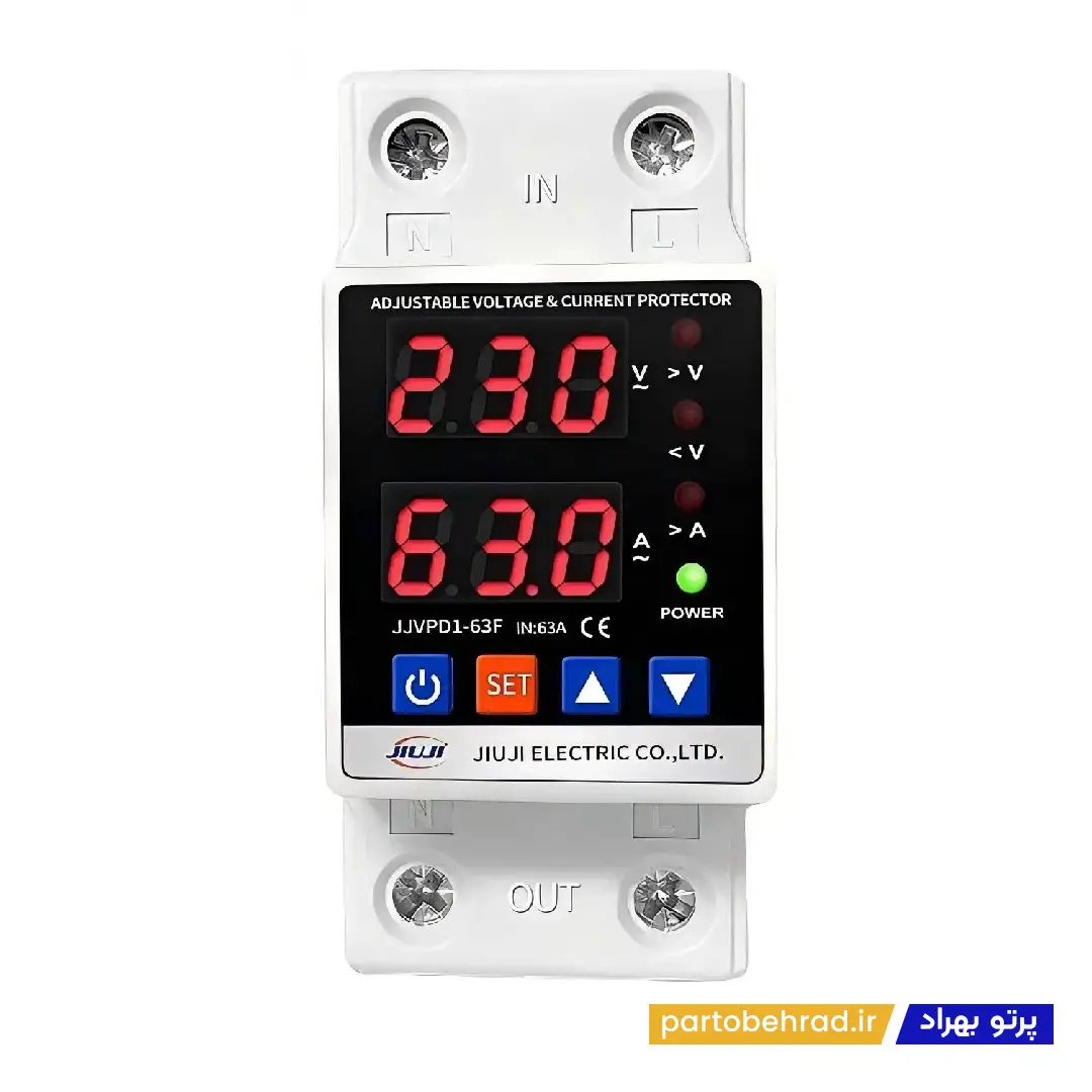محافظ ولتاژ و جریان تک فاز جیوجی مدل JJVPD1-63F