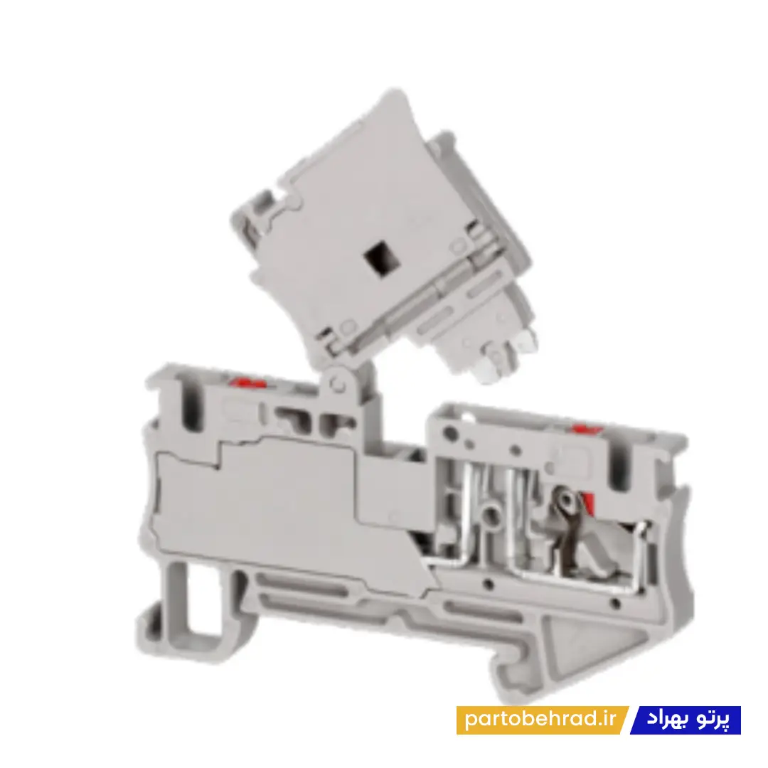 ترمینال ریلی سری فشاری فیوزی چراغدار سایز 4 رعد مدل RT/PF4-LD