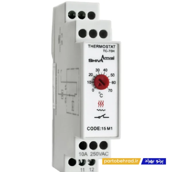ترموستات تابلویی هیتر سری M شیوا امواج مدل TC-70H