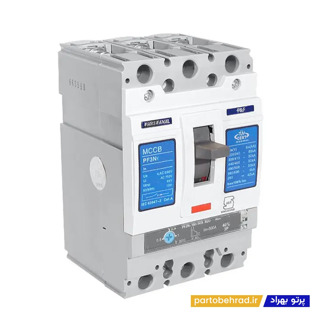 کلید اتوماتیک کامپکت قابل تنظیم 160 آمپر پارس فانال مدل PF3N-Adj 160