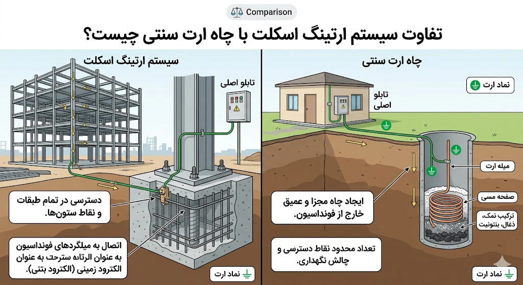 راهنمای کامل اتصال سیم ارت به اسکلت ساختمان