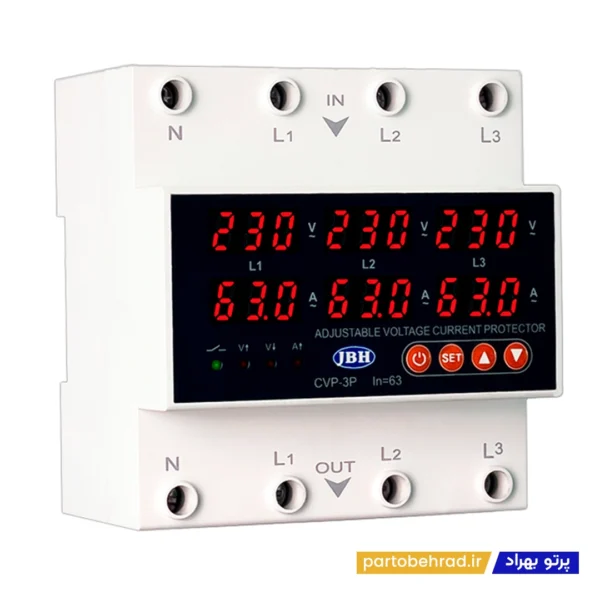 محافظ ولتاژ و جریان سه فاز 100 آمپر JBH