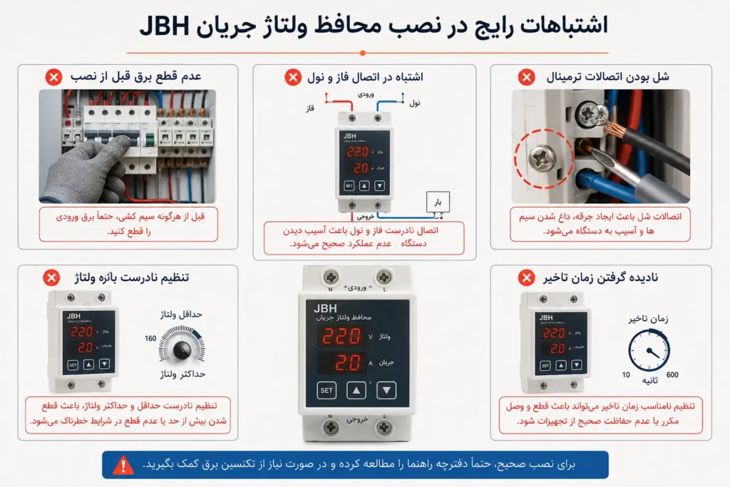 آموزش نصب محافظ ولتاژ JBH