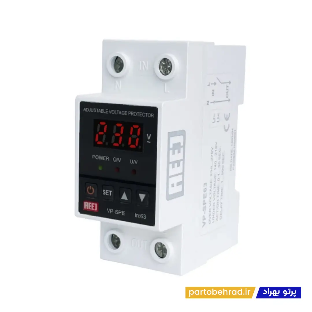 محافظ ولتاژ مرکزی تک فاز آییژ مدل VP-SPE-63