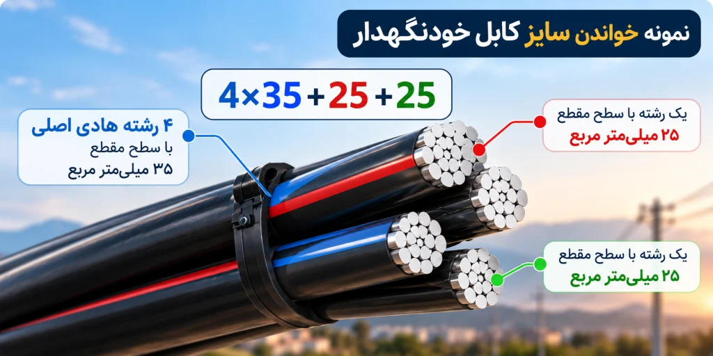 نحوه خواندن سایز کابل خودنگهدار